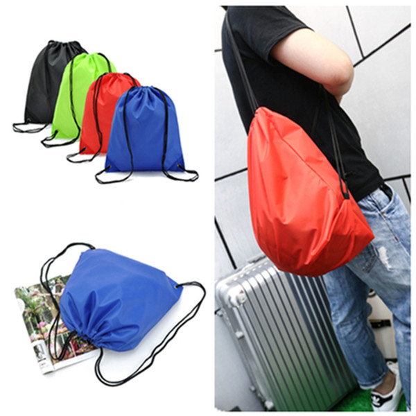 Simple Waterproof Nylon Drawstring Dust Shoes Bag Outdoor Sport Football Packback Travel Storage Pouchs