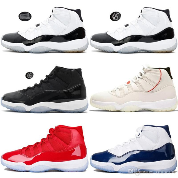 11 11s Cap and Gown Space Jam Men Basketball Shoes Platinum Tint Gym Red Bred Concord 45 Mens Sports Designer Sneakers 36-47