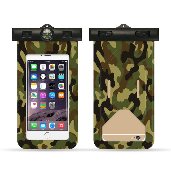 Universal Camouflage Waterproof Phone Case PVC Multifunction Cell Phone Dry Bag Outdoor Mobile Bag Diving Swimming