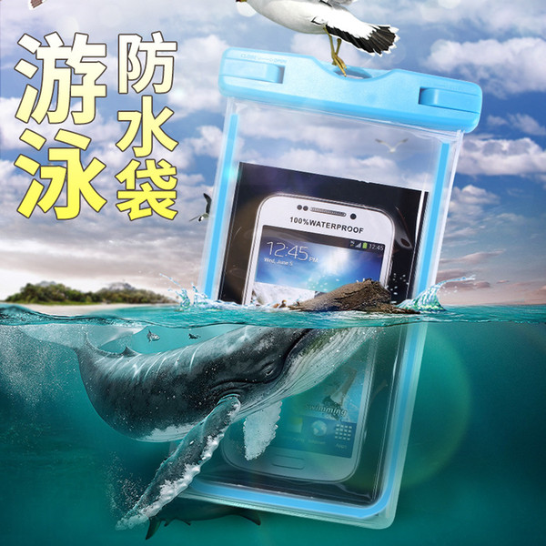 Phone Waterproof Sealed Transparent Bag,Waterproof Bag With Luminous Underwater Pouch Phone Case for iphone Samsung HTC