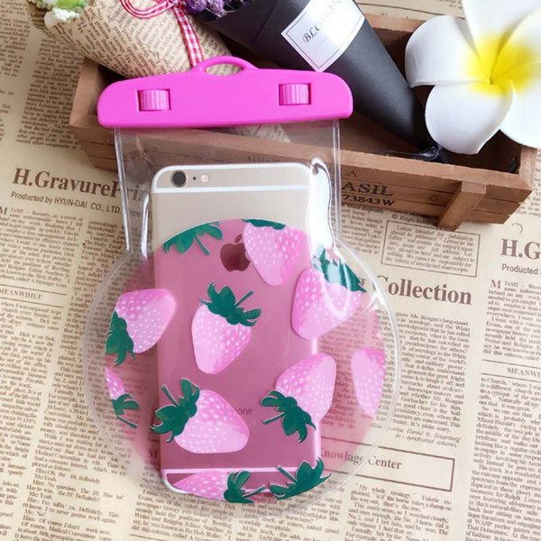 100pcs Fresh 2017 New Fruit PVC Waterproof Phone Bag for iPhone Water Proof Underwater Bag