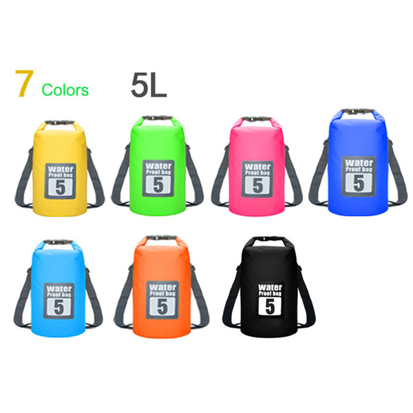 Hot Sale Unisex Waterproof 5L 6 Colors PVC Outdoor Sand Beach Drift Swimming Bag Bucket