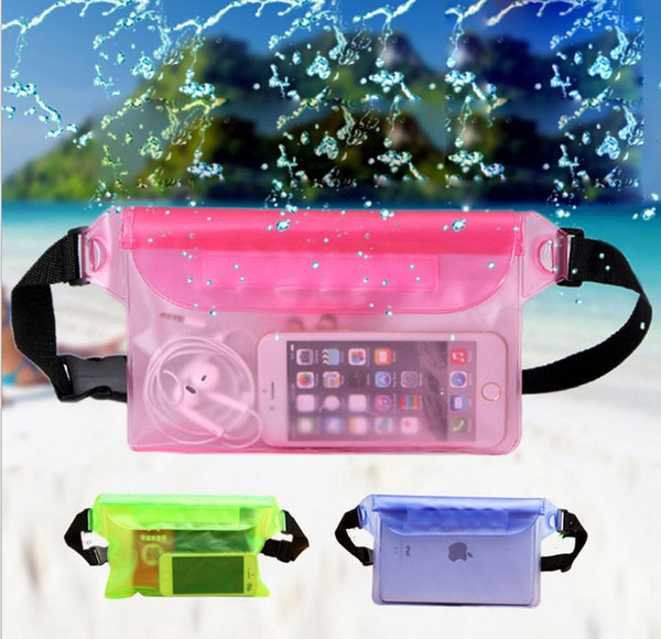 Good Waterproof Waist Bag Transparent PVC Pouch Stitch Underwater Travel 3 Layer Sealed Pocket Outdoors Drift Swimming Pack Waist Belt Bag