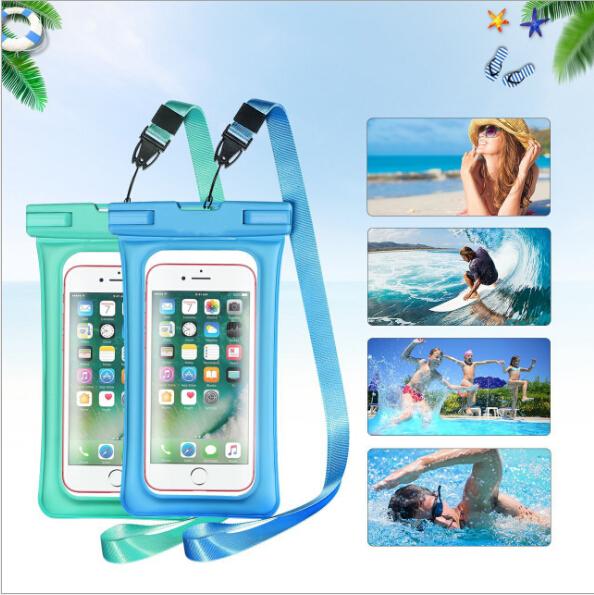 Designer-Floating Airbag Designer waterproof phone bags TPU waterproof phone case dry bags with neck strap IPX8 phone bags