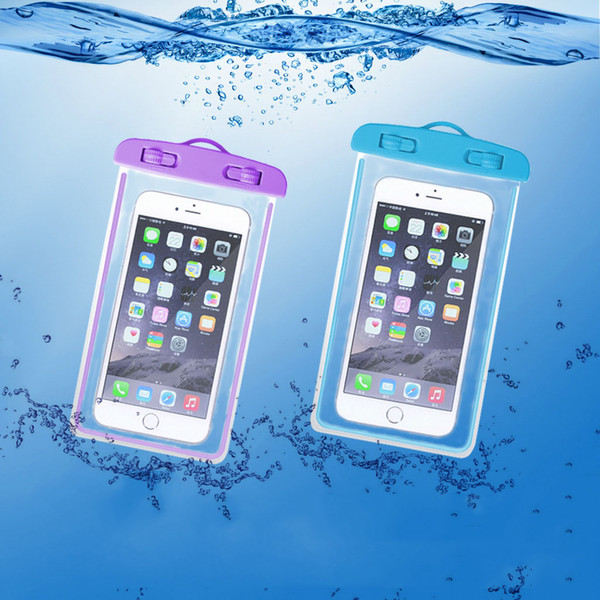 Swimming Bags Waterproof Bag with Luminous Underwater Pouch Phone Case For iphone 6 6s 7 universal all models 3.5 inch -6 inch