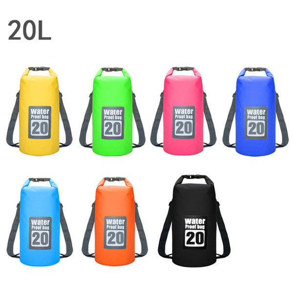 20L Waterproof Unisex 6 Colors PVC Outdoor Sand Beach Drift Swimming Bag Bucket