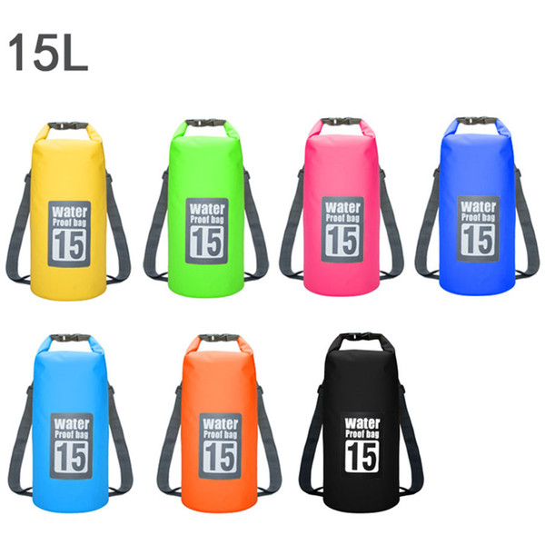 15L Waterproof Unisex 6 Colors PVC Outdoor Sand Beach Drift Swimming Bag Bucket