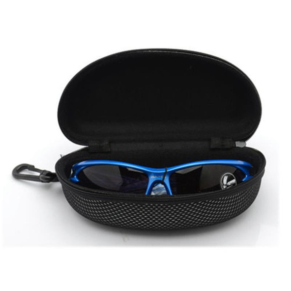 New Portable Zipper Eye Glasses Sunglasses Clam Shell Hard Case Protector Box