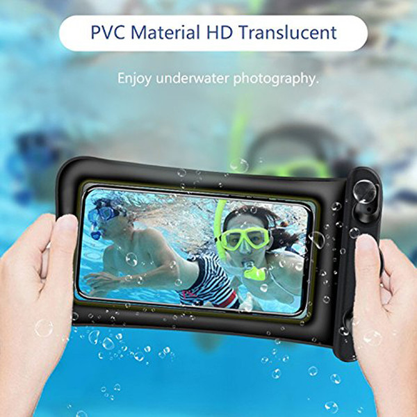 New Coming Buoyant Air Bag Waterproof Phone Case For iPhone7 6s Samsung Huawei Coque Pouch Waterproof Bag Case Swim Waterproof Airbag Case