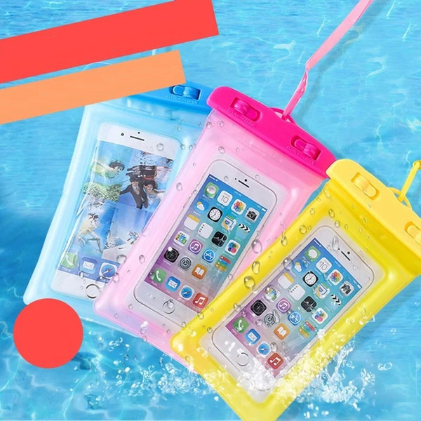 Air bag Waterproof Mobile Phone Case For iPhone X 7 6 Samsung Clear PVC Sealed Underwater Cell Smart Phone Dry Pouch Cover (Retail)