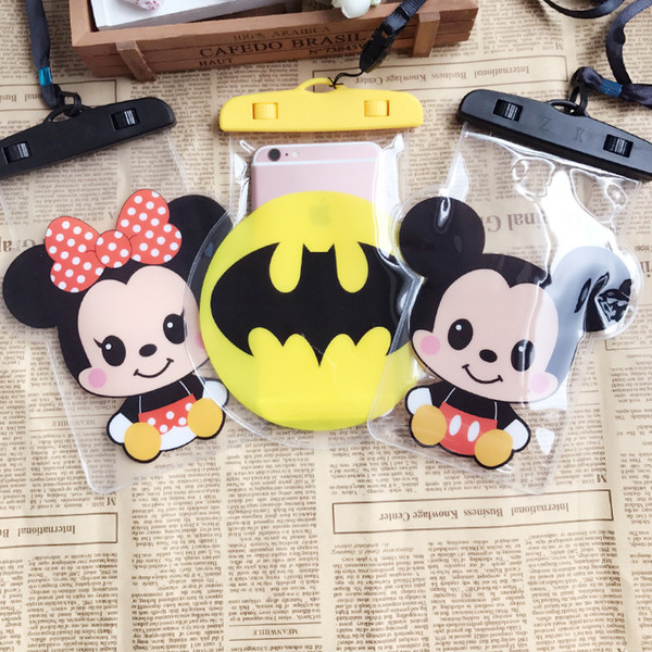 Cartoon Waterproof Mobile Phone Case For iPhone X 7 6 Plus Samsung Clear PVC Sealed Underwater Cell Smart Phone Dry Pouch Cover