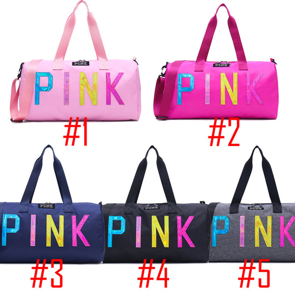 Pink Grey 5 Colors Duffel Bag Big Large Storage Men Women Travel Bag Hangbag Waterproof Duffel Bags Luggage Bags Fast shipping