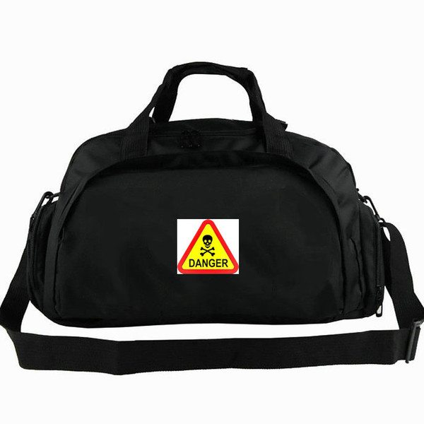 Danger warning duffel bag Chemistry caution skull sign tote Mark backpack Leisure luggage Sport shoulder duffle Outdoor sling pack