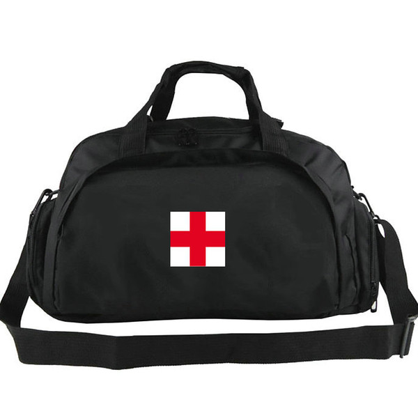 Red cross duffel bag First aid tote Rescue backpack Help luggage Exercise shoulder duffle Outdoor sling pack