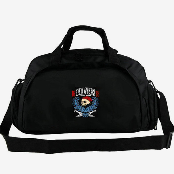 Pirates duffel bag Pirate red skull tote Cool woman backpack Leisure luggage Sport shoulder duffle Outdoor sling pack