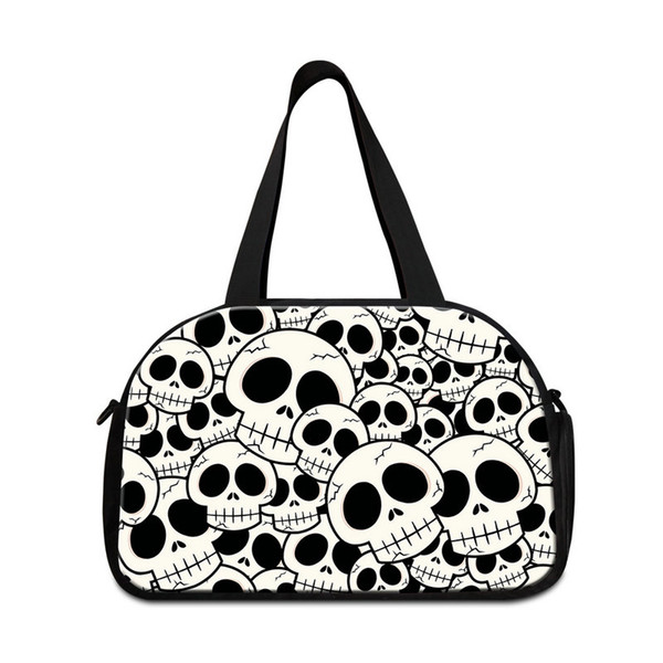 Skull Print Unisex Fashion Mens Duffle Lightweight Womens Shoulder Tote GYM Bag For Sports Teens Boys Girls Travel Tote