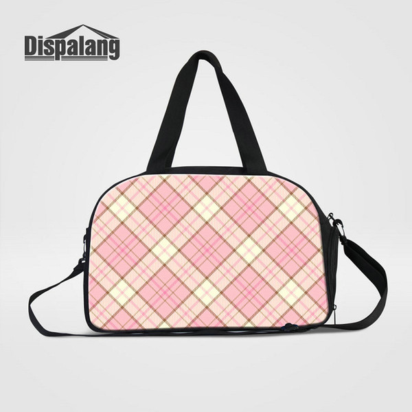 Plaid Pattern Women Messenger Duffle Bags Canvas Travel Bag For Students Overnight Crossbody Bag For Traveling Luggage Handbags Weekend Bags