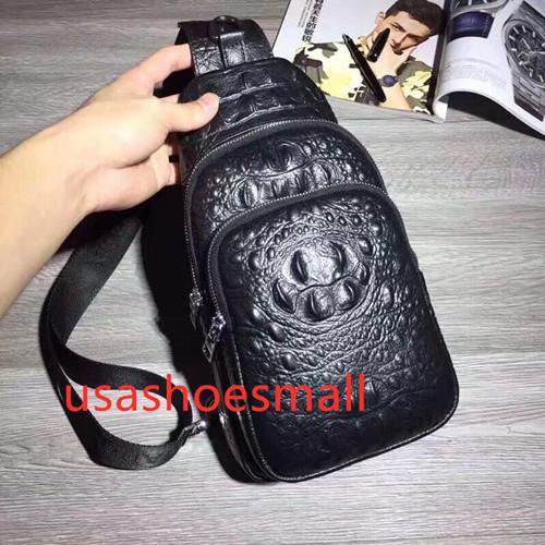 (P R A D A) new crocodile backpack student bag fashion trend bag outside the door travel bag leather handbag