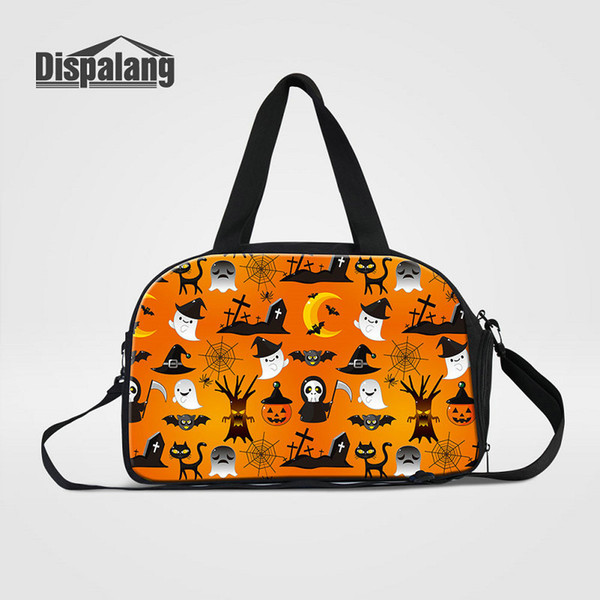 Personalized Design Travel Bags For Traveling Top Quality Canvas Duffle Bag For Women Halloween Pattern Men Luggage Weekend Trip Handbag Bag