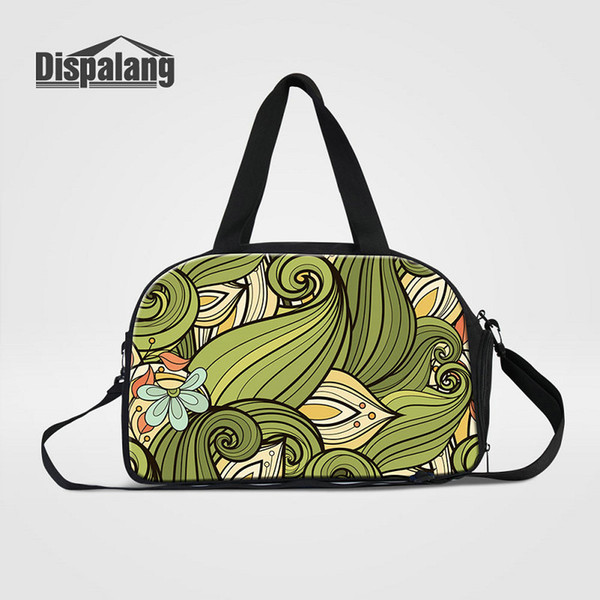 New Fashion Women Casual Travel Bag Duffle Handbags Abstract Flower Print Duffel Bags Top Quality Canvas Weekend Bag Luxury Handbag Luggage