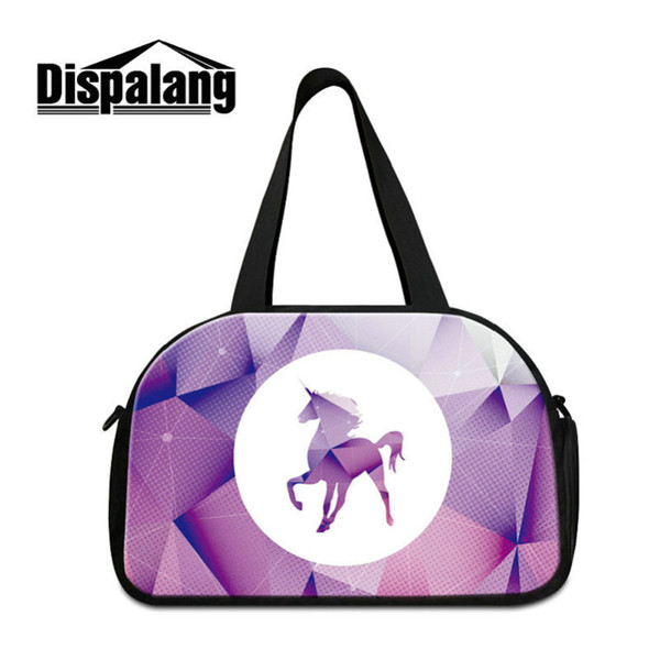 Diamond Patterns Unicorn Travel Duffle Bags For Women Mens Outdoor Sport Weekend Handbag With Shoes Pocket Students Overnight Bags Wholesale