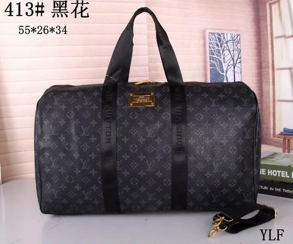 2018 new fashion men women travel bag duffle bag, brand designer luggage handbags large capacity sport bag 55X26X34CM