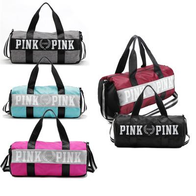 Pink Letter Handbags Travel Bags Beach Bag Duffle Striped Shoulder Bags Large Capacity Waterproof Fitness Yoga Bags