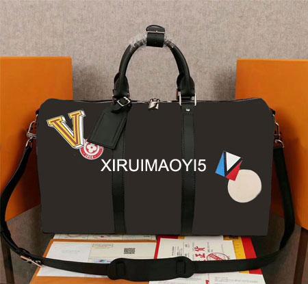 Top Quality Keepall Duffel Bags Brand Designer Travel Handbag for Men Women Genuine Leather Black Luggage Bag 45CM