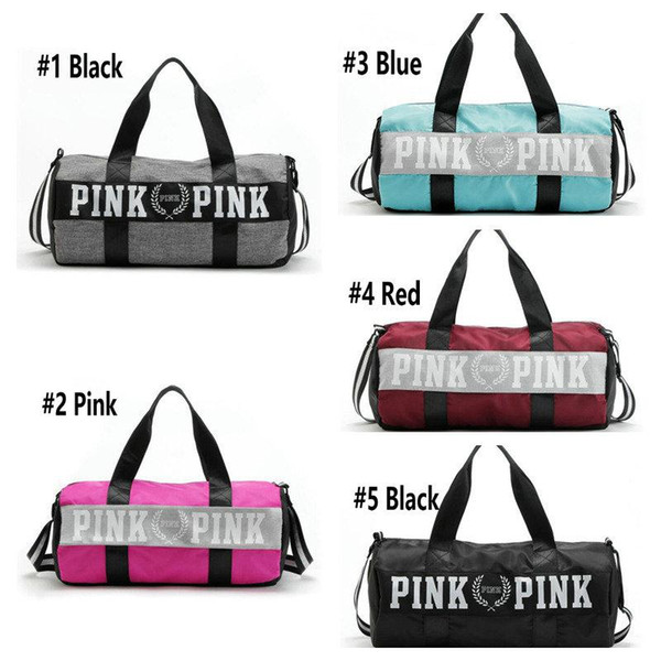 Handbags Pink Letter Large Capacity Travel Duffle Striped Waterproof Beach Bag Shoulder Bag Home Storage Bags