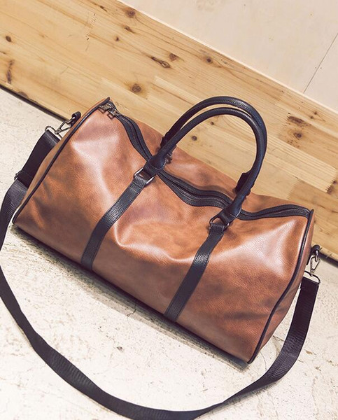 Hot brand men women travel bag PU Leather duffle bag brand designer luggage handbags large capacity sports bag