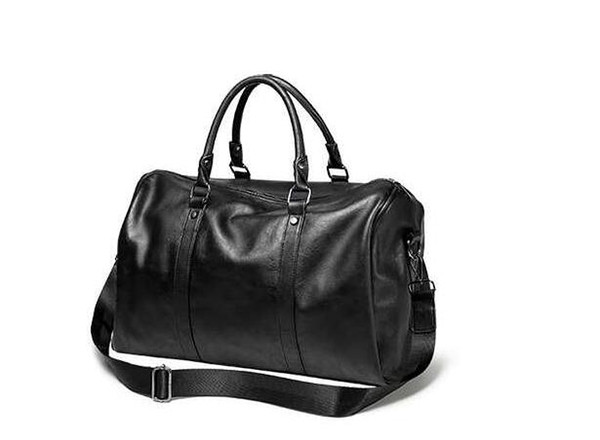 2018 top quality High capacity womens mens 54cm travel bag duffel bags shoulder bag handbags black bag with silver zipper