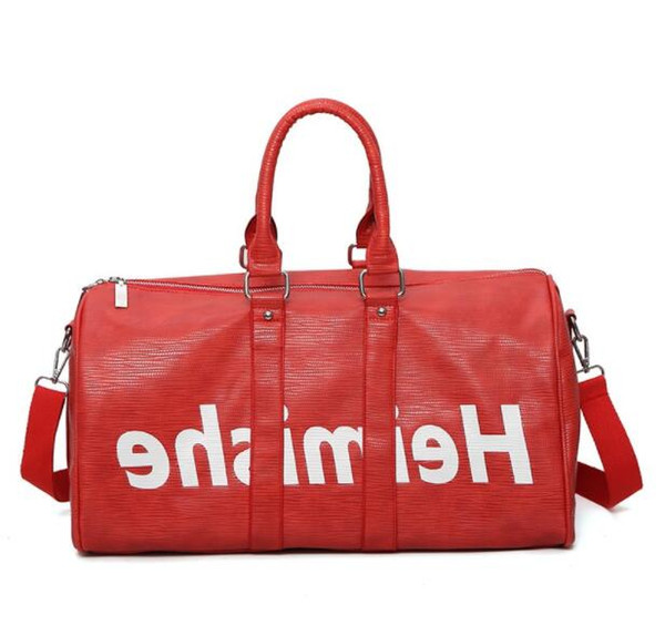 45cm red new fashion men women travel bag duffle bag,designer luggage handbags large capacity sport bag