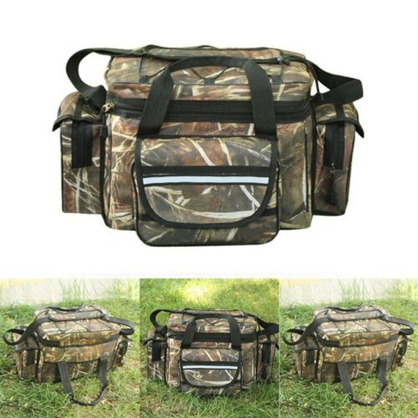 Waterproof Fishing Tackle Bag Shoulder Strap Gear Storage Pockets Bag fishing bags shoulder tackle box hooks camping hunting accessories 600