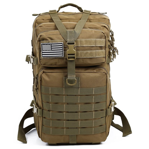 34L Tactical Assault Pack Backpack Army Molle Waterproof Bug Out Bag Small Rucksack for Outdoor Hiking Camping Hunting(Khaki)