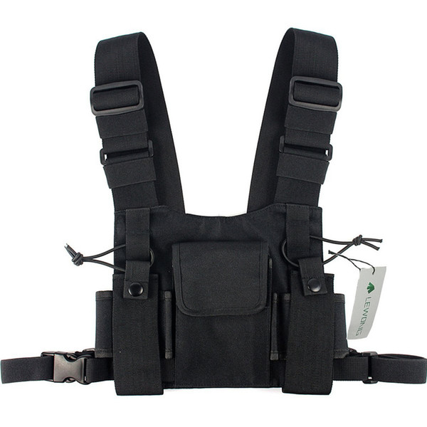 Fashion Nylon Chest Rig Bag Black Vest Hip Hop Streetwear Functional Tactical Harness Chest Rig Kanye West Wist Pack Bag Hot