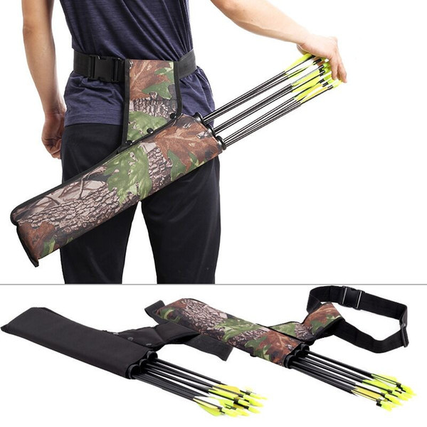 Three Hunting Pouch Tubes Outdoor Back Shoulder Bag Camo Black Canvas Archery Bow Arrow Case Pot Sac Holder Package Belt Quiver Strap Bags