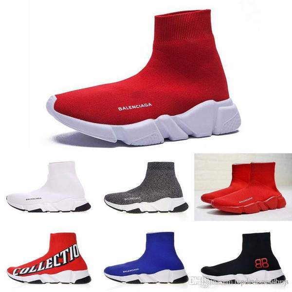 2019 Sock Shoes Casual Shoe Speed Trainer High Quality Sneakers Speed Trainer Sock Race Runners black Shoes men and women Shoe