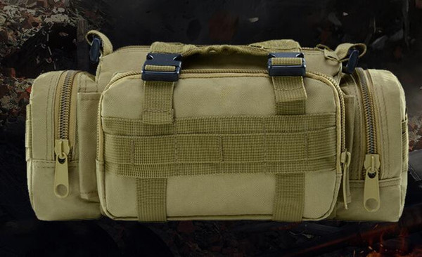 High-end outdoor hiking walking bag multi-function outdoor camouflage pockets military enthusiasts tactical pocket camera bag shoulder mobil