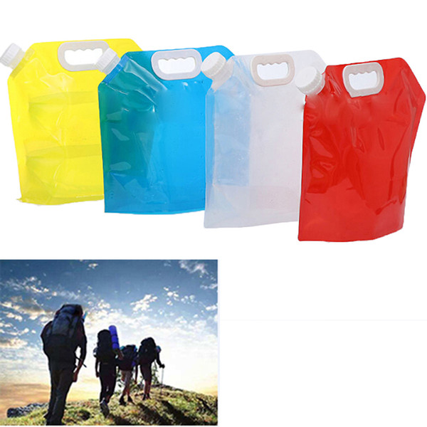 5L PE Water Bag For Portable Folding Water Storage Lifting Bag For Camping Hiking Survival Hydration Storage Bladder