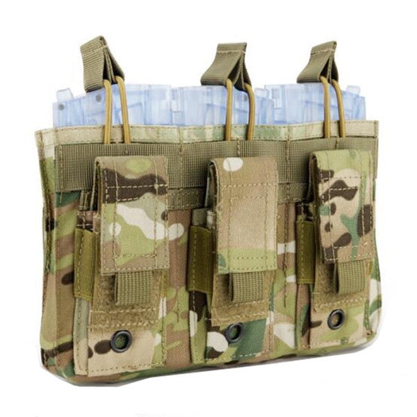 MOLLE Tactical PVC package Multi-function triple package(BK DE MC Green)