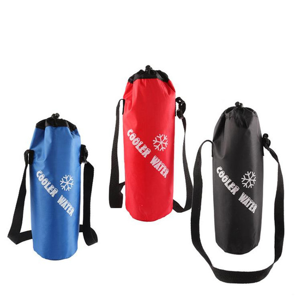 Universal Drawstring Water Bottle Pouch High Capacity Insulated Cooler Bag for Traveling Camping Hiking Kettle Packaging