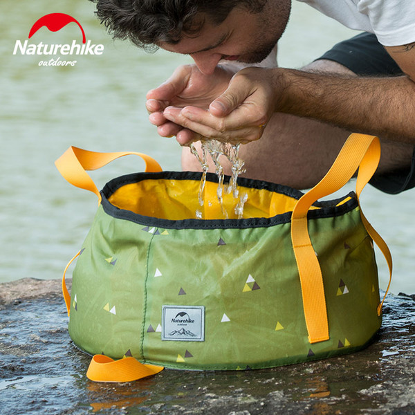 Naturehike 10L 16L Foldable Water Bucket Outdoor Camping Fishing Water Basin Hiking Travel Portable Bags