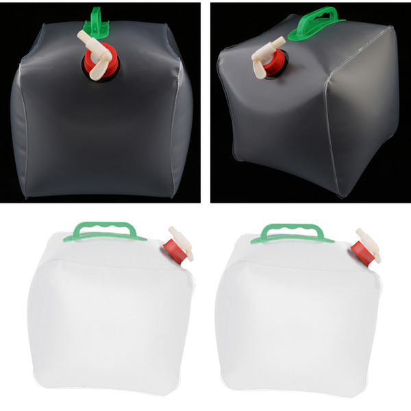 2pcs 10L Foldable Water Bag with Collapsible Hydration Bladder for Outdoor Sports Camping Hiking Picnic Water Storge Bucket