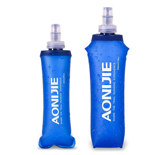 Dark Blue HobbyLane Portable 250ml / 500mL Drinking Water Bottle Bag Collapsible PE Plastic Bag Outdoor Hiking Camping Water