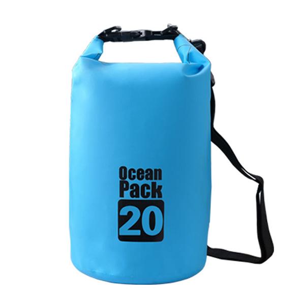 20L Waterproof Storage Dry Carry Bag Sack Backpack Pouch Boat Kayak blue