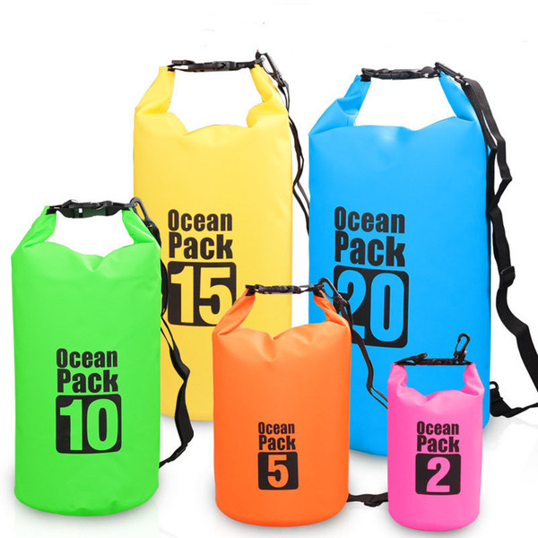 5L 10L 20L 30L Waterproof Dry Bag Outdoor Travel Sport Boating Kayaking Fishing Rafting Swimming Water Bags PVC