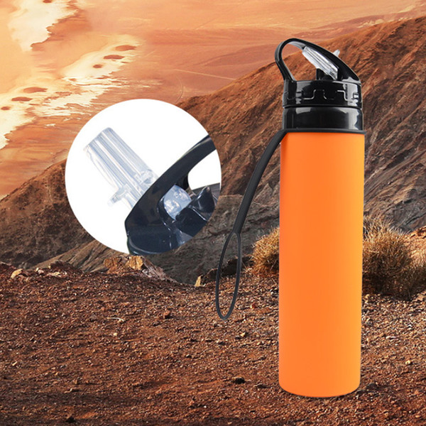 Outdoor Hiking Collapsible Portable Sports Bottle Travel Large Capacity Silicone Cup Water Bag Saving Space Leak Proof Kettle