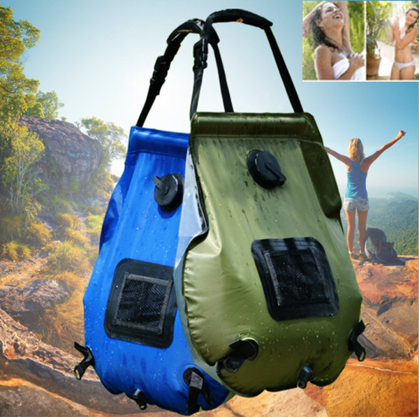 20L Solar Energy Water Bag camp Shower bath Bag Camping Hiking Heated Shower Travel outdoor Hiking Portable Camp storage bag FFA435