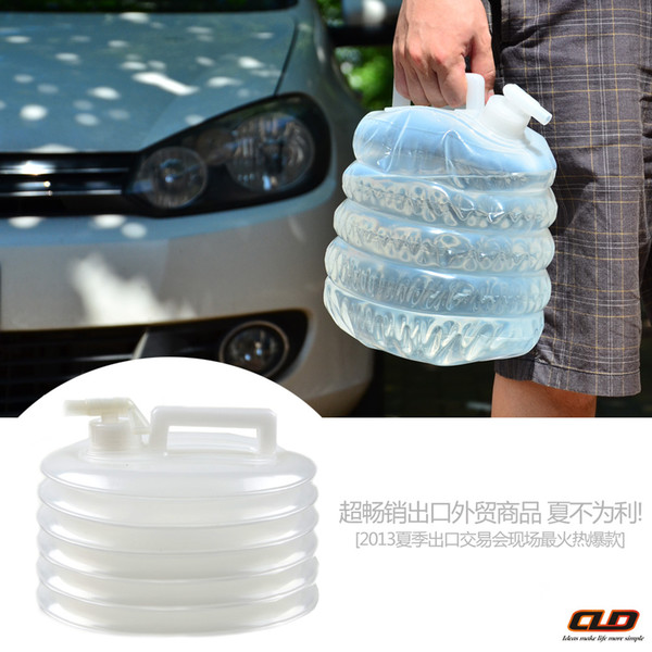 2016Fishing Bucket Water Container with Tap Portable Outdoor Camping Kettle Car Folding Bucket Water Storage Auto Accessories