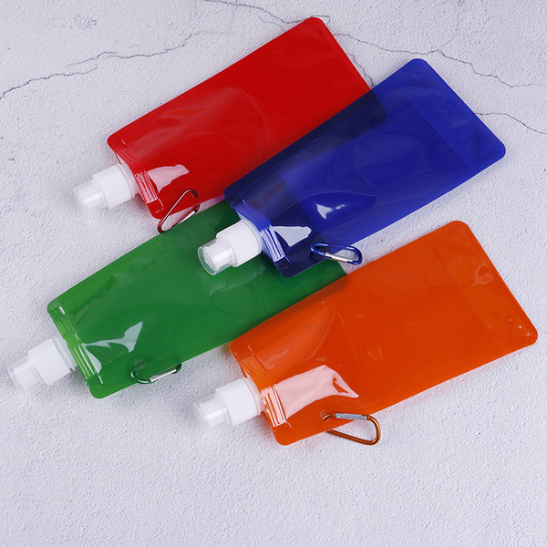 Folding Water Bag Useful 480ml Hiking Camping Sport Portable Silicone Soft Drink Bottle convenient